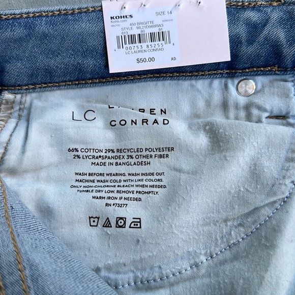 LC Lauren Conrad Mid Rise Slim Fit Boyfriend Jeans Brigitte Light Wash Denim NWT - Picture 6 of 11